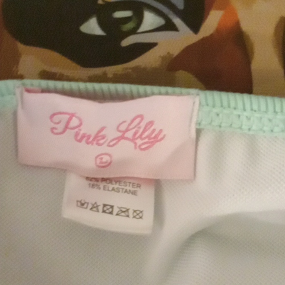 Pink Lily Vibrant Pink and Green Bikini - Picture 4 of 4